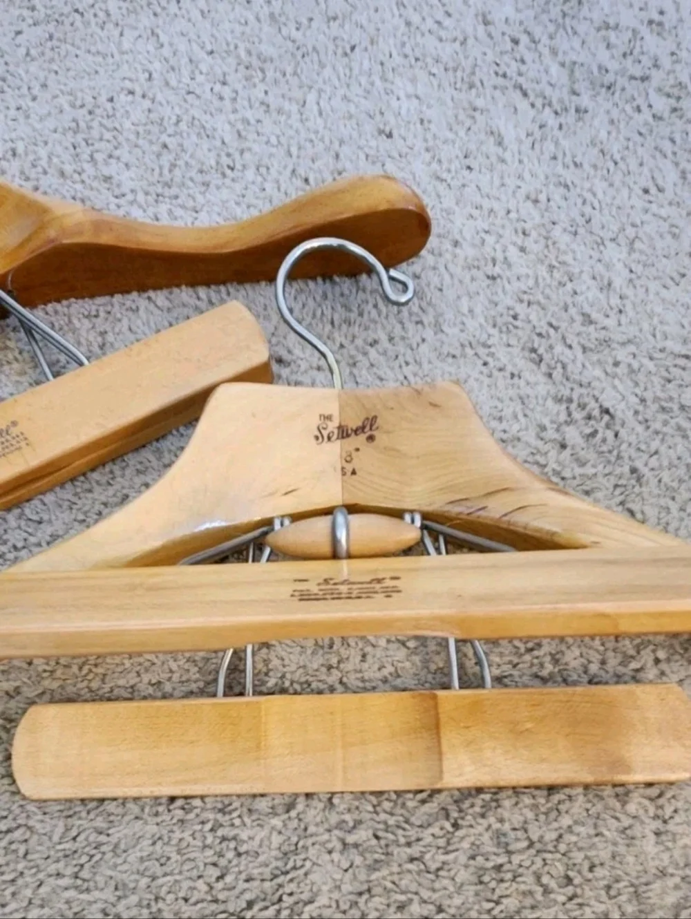 The Setwell Set Of Two Wooden Suit Hangers